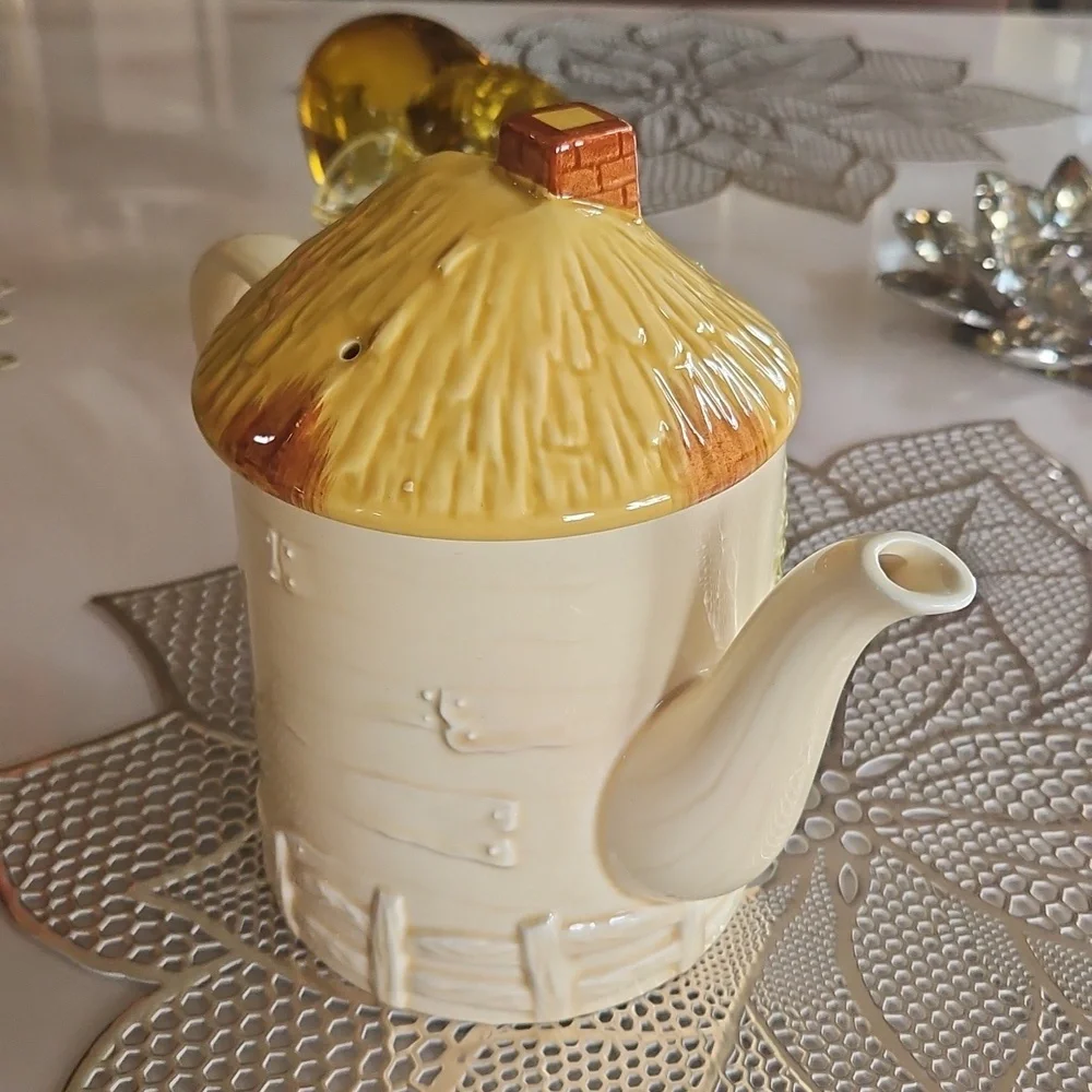 Tea Pot Vintage MARKS & Rosenfeld cottage Fair Yellow Perfect Cond. 1960-70